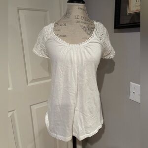 Velvet by Graham & Spencer White Ruched Blouse